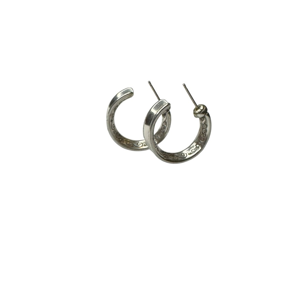 Brighton vintage Silver Tone Hoop Earrings no backs - Picture 1 of 5